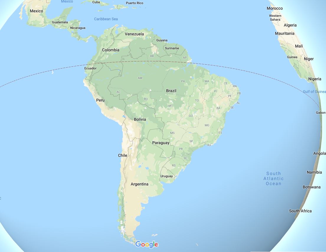 แผนที่ทวีปอเมริกาใต้