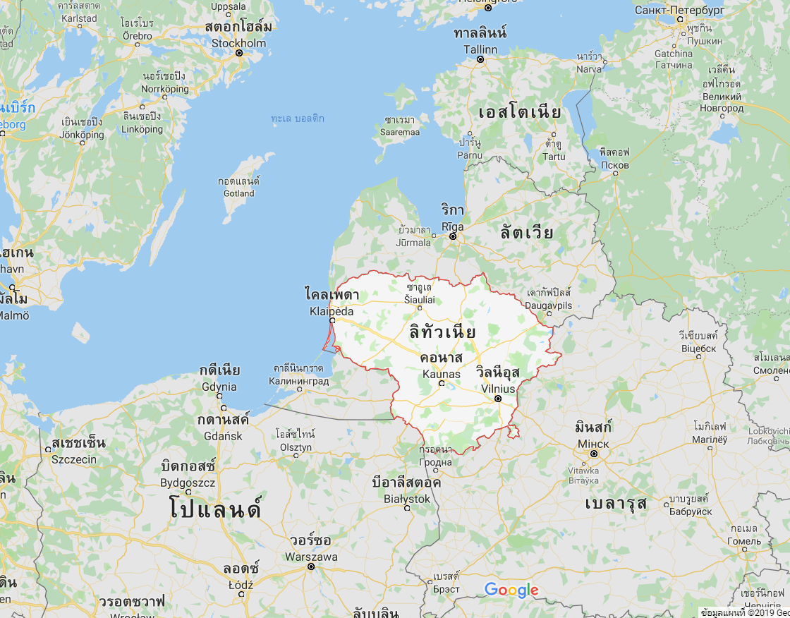 แผนที่ประเทศลิทัวเนีย (Lithuania)